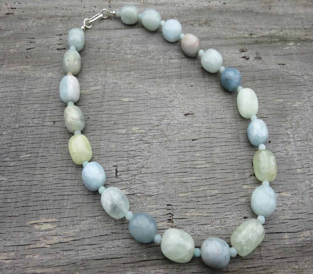 Earth, Wind & Sky Necklace- Aquamarine & Amazonite